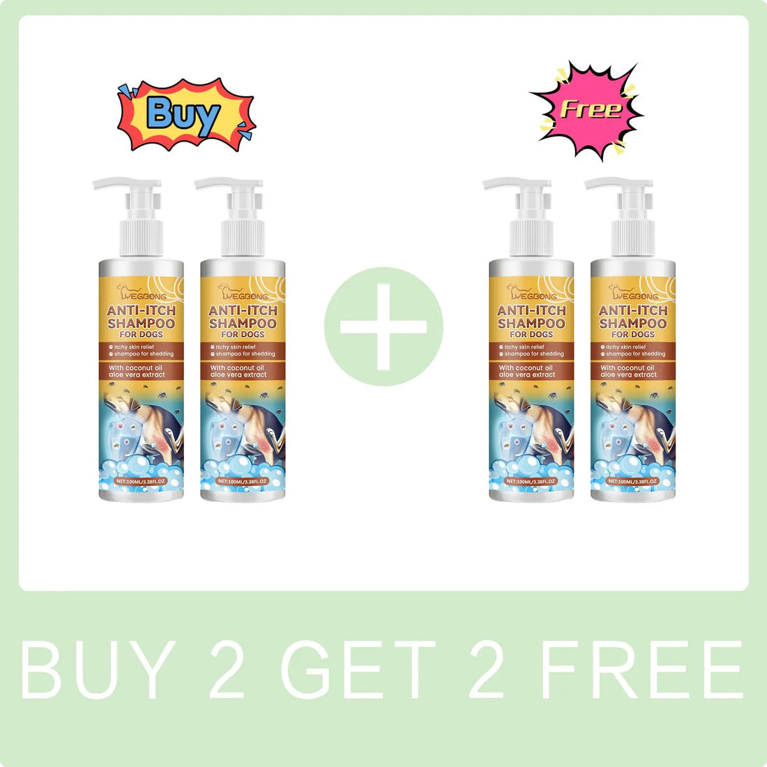 Plant-based ingredients in  hypoallergenic pet shampoo for allergies