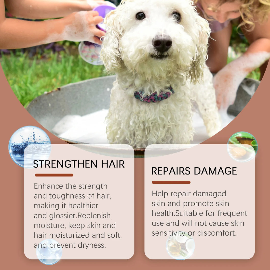 Plant-based ingredients in hypoallergenic pet shampoo for allergies